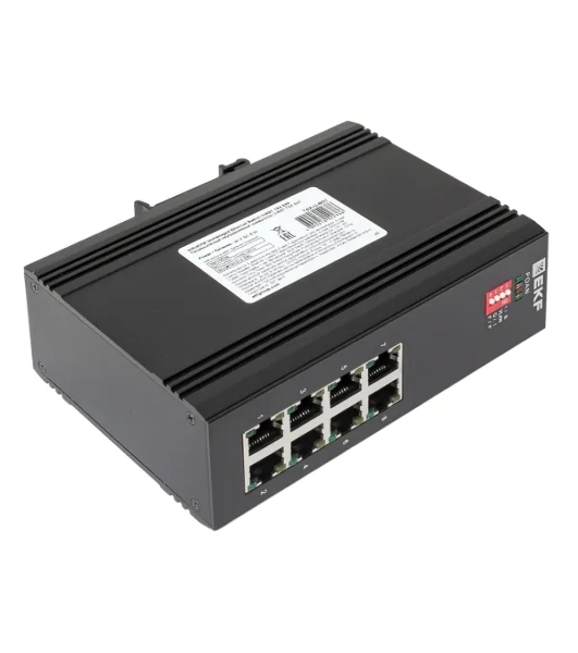 Коммутатор EKF TSX-U-8GTP, 8×1 Гбит/с PoE, неуправляемый