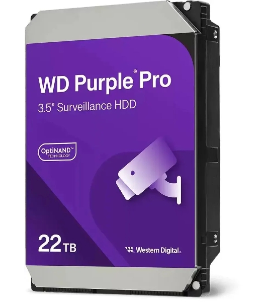Жесткий диск Western Digital Purple PRO WD221PURP 22Tb 3.5' 7200 RPM 512MB SATA-III All Frame AI для систем видеонаблюдения