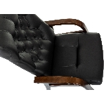 Кресло офисное Бюрократ T-9928WALNUT-CF черный, кожа, на ножках, дерево, фото6