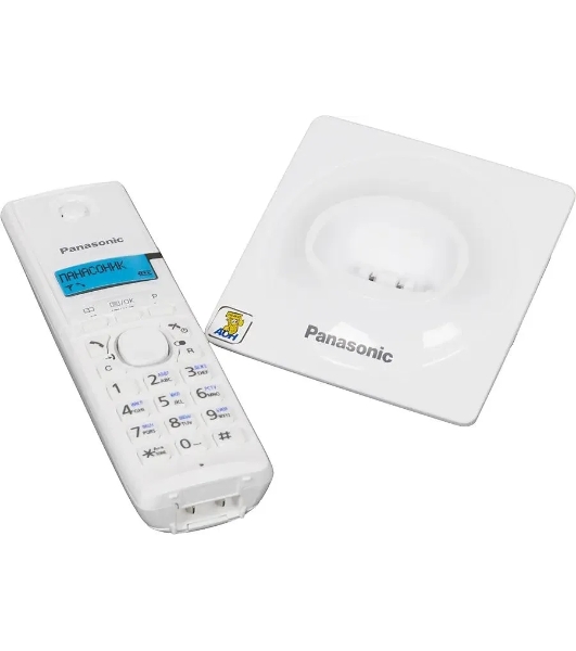 Телефон беспроводной (DECT) Panasonic KX-TG1711RUW (белый) АОН, Caller ID,12 мелодий звонка,подсветка дисплея,поиск трубки