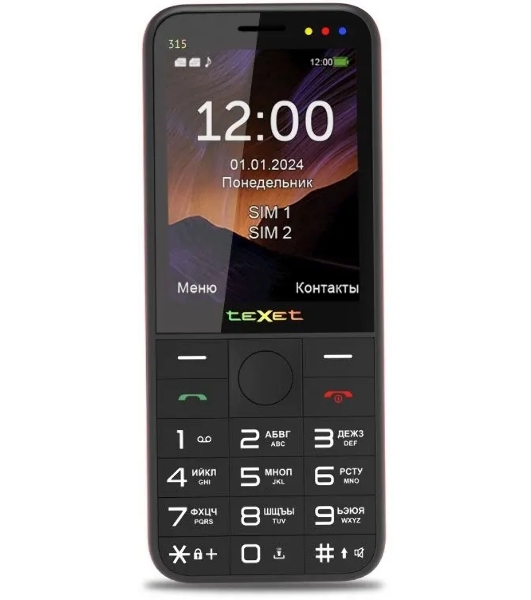 Мобильный телефон teXet TM-315 черный-красный