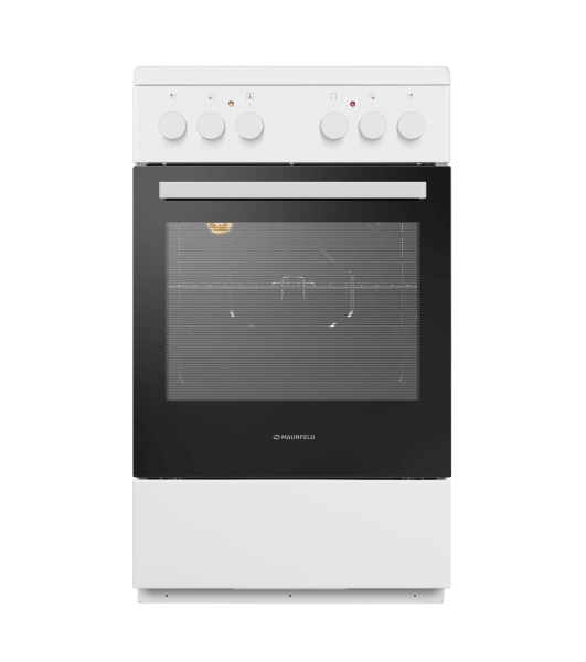 Плита электрическая Maunfeld MEC55CW07 белый, конфорок 4 шт, духовка 60 л, 50 см x 85 см x 60 см