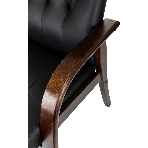 Кресло офисное Бюрократ T-9928WALNUT-CF черный, кожа, на ножках, дерево, фото7