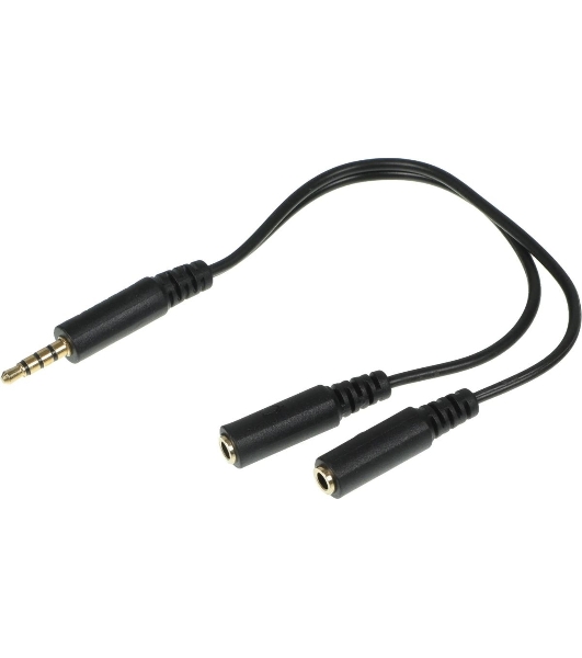 Адаптер аудио A4Tech AD-3P 2xJack 3.5 (f)/Jack 3.5 (m) 0.2м. черный