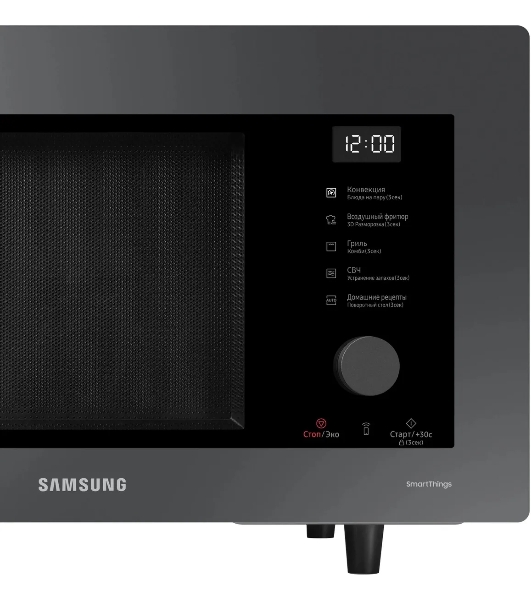 Микроволновая печь Samsung MC32DB7746KC/BW антрацит, 32 л, 1400 Вт, переключатели - сенсор, поворотный механизм