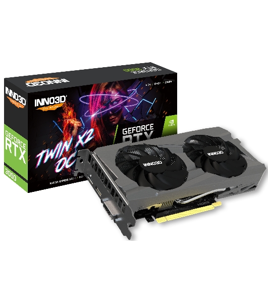 Видеокарта INNO3D RTX 3050 Twin X2 OC V2/RTX 3050, HDMI, DP*3, 8G,D6