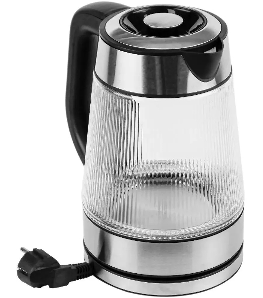 Чайник электрический Centek CT-0013 стекло, 2200 Вт, 1.8 л, серебристый