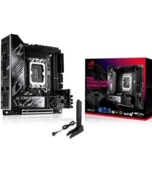 Материнская плата ASUS ROG STRIX Z890-I GAMING WIFI, LGA 1851, Intel Z890, 2xDDR5, 2xSATA, 2xM.2, 1xPCIe 5.0 x16, 1xHDMI, 2xUSB-C Thunderbolt 4, 1xUSB-C 20Gbps, 3xUSB-A 10Gbps, 1xUSB-A 5Gbps, 2xUSB-A 2.0, 1x 2.5Gb LAN, Mini-ITX