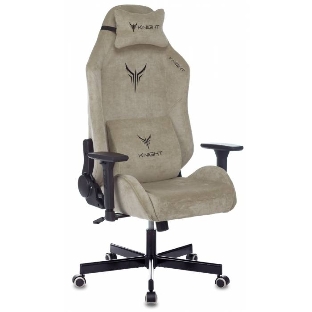 Кресло игровое Бюрократ Knight N1 Fabric бежевый Light-21, с подголов. крестовина металл