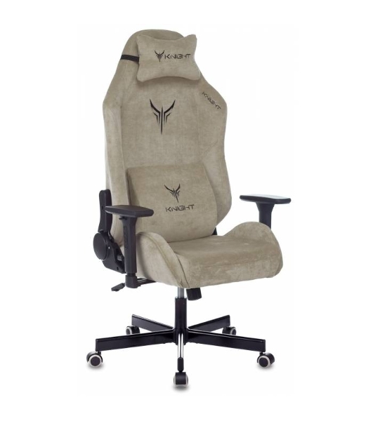 Кресло игровое Бюрократ Knight N1 Fabric бежевый Light-21, с подголов. крестовина металл