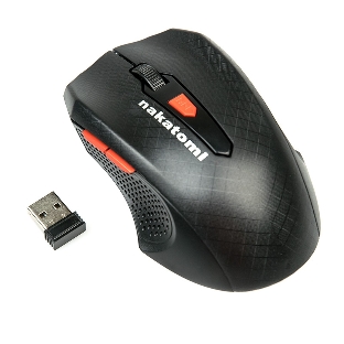 Мышь беспроводная Nakatomi MRON-07U черный, 1600 dpi, радиоканал, USB, кнопки - 5
