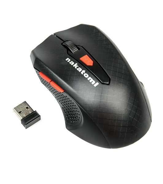 Мышь беспроводная Nakatomi MRON-07U черный, 1600 dpi, радиоканал, USB, кнопки - 5