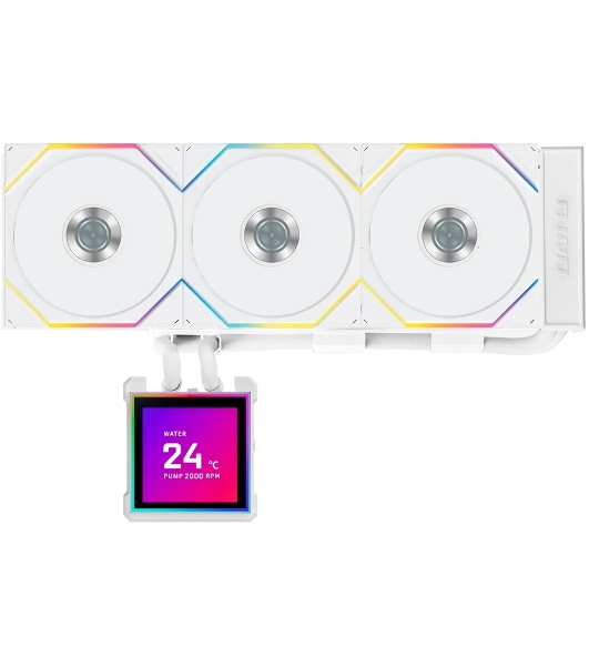 Система водяного охлаждения Lian-Li HydroShift II LCD-S 360TL ARGB Soc-AM5/AM4/1700/1851 белый 4-pin 33dB Al+Cu LCD Ret (G89.GHS2LCDS36TW.R0)