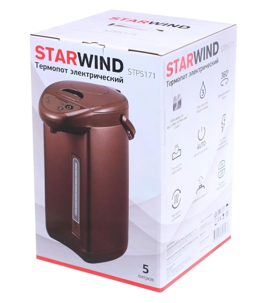 Термопот Starwind STP5171 5 л, 750 Вт, коричневый