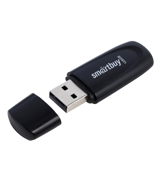 Флешка USB SmartBuy Scout black (SB128Gb2SCK), 128Gb, USB 2.0, R/W 30/15, черный