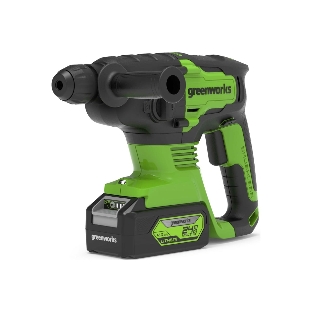 Перфоратор аккумуляторный бесщеточный GreenWorks GD24SDS2 2 ДЖ, 24V, c 1хАКБ 4 Ач и ЗУ в сумке (3803007UB)