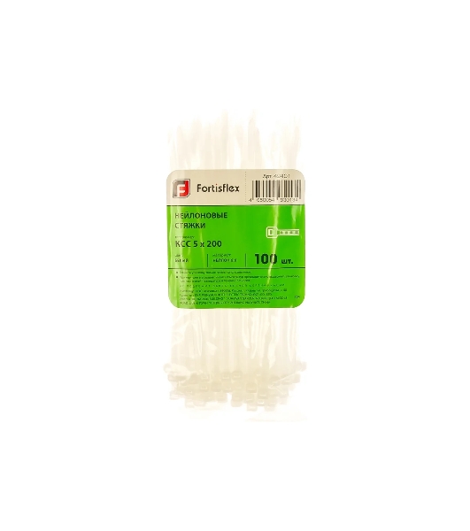 Хомут кабельный КСС 5х200 нейл. белый (уп. 100 шт) Fortisflex 49401