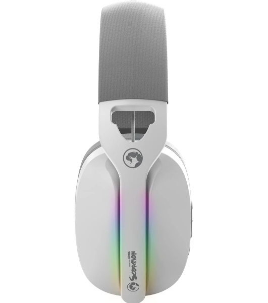Гарнитура MARVO HG9086W Pulz 70W белый, беспроводная + проводная, радиоканал, до 10 ч, съёмный микрофон, подсветка, совместимость с PS5, Xbox