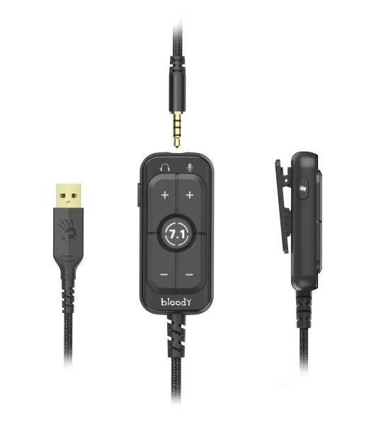 Наушники с микрофоном A4Tech Bloody M590i синий/белый 1м мониторные USB оголовье (M590I SPORTS NAVY)