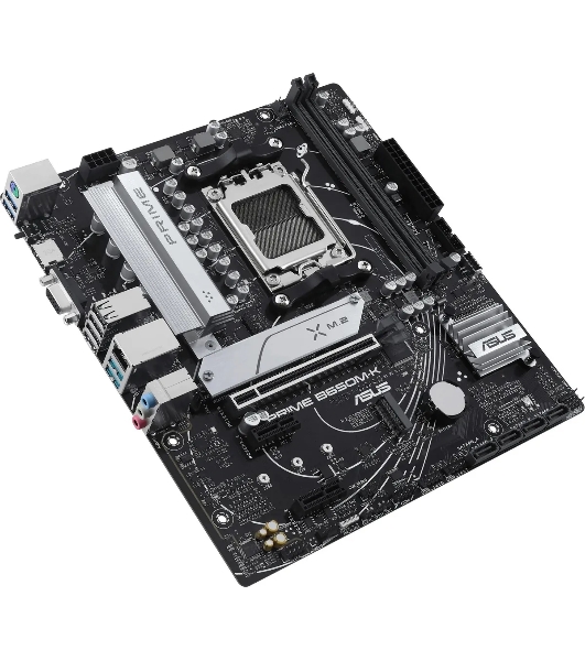 Материнская плата ASUS PRIME B650M-K, Socket AM5, AMD B650, 2xDDR5, 4xSATA, 2xM.2, 1xPCIe 4.0 x16, 2xPCIe 4.0 x1, 1xHDMI, 1xVGA, 1x 2.5Gb LAN, 4xUSB-A 2.0, 2xUSB-A 3.2 Gen 1, 2xUSB-A 3.2 Gen 2, 3x3.5 мм, 7.1, mATX