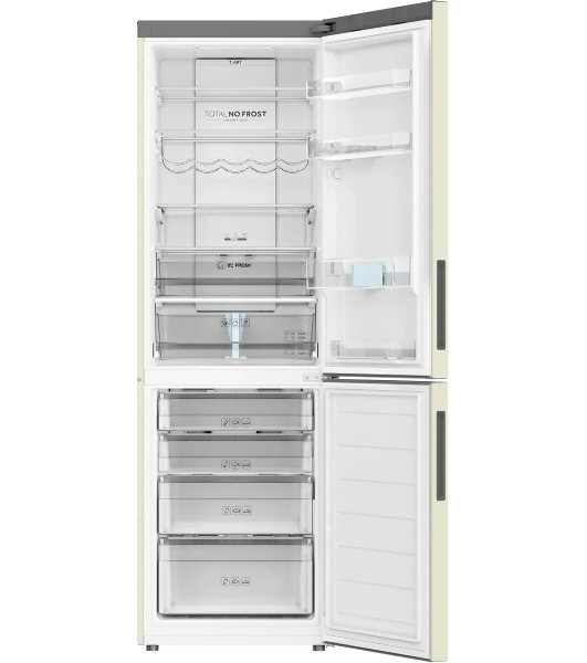 Холодильник Haier C2F636CCRGU1 бежевый, двухкамерный, 256/108л, морозилка снизу, No Frost
