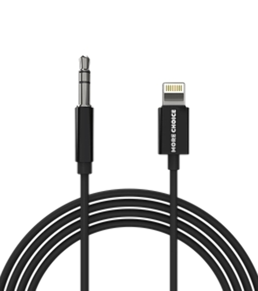 Кабель аудио MORE CHOICE (4610196409837) UK28i AUX 3.5мм Lightning 8-pin 1м, черный