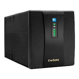 Источник бесперебойного питания ExeGate EP285490RUS SpecialPro UNB-1200.LED.AVR.EURO.RJ.USB 1200VA/750W, LED, AVR, 4 евророзетки, RJ45/11, USB, черный