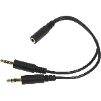 Адаптер аудио A4Tech AD-4P Jack 3.5 (f)/2xJack 3.5 (m) 0.2м. черный, фото 1