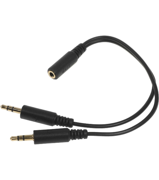 Адаптер аудио A4Tech AD-4P Jack 3.5 (f)/2xJack 3.5 (m) 0.2м. черный