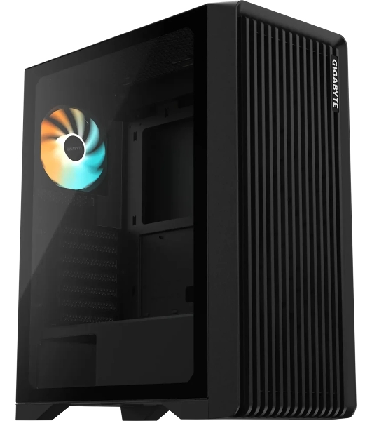 Корпус Gigabyte C103G Glass Black, Midi-Tower, чёрный, закалённое стекло, ARGB подсветка, 1 x 120 мм (в комплекте)