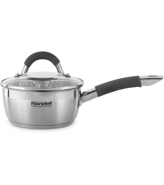 Ковш Rondell Flamme RDS-026, 1.3л, 16см, с крышкой, стальной