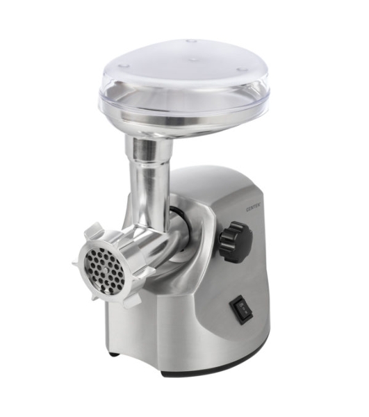 Мясорубка электрическая Centek CT-1606 серебристый, 3000 Вт, 3.0 кг/мин, реверс, металлический лоток, насадки - 5