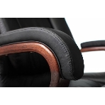 Кресло Бюрократ T-9925WALNUT/BLACK черный, кожа, фото7