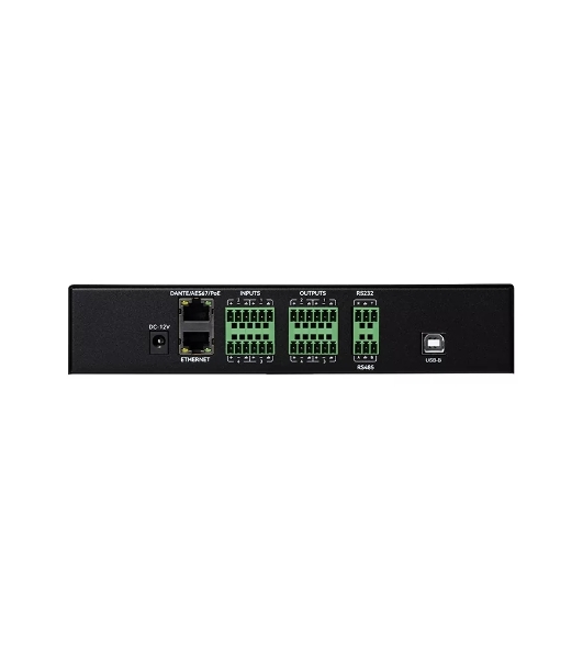 Аудиопроцессор Intrend ITDSP-0404Dv2 цифровой, 4x4 аналоговых входов/выходов, AEC, AFS, ANC, Dante 4x4, USB-B 2x2 на задней панели, PoE, управление по RS232/485, IP