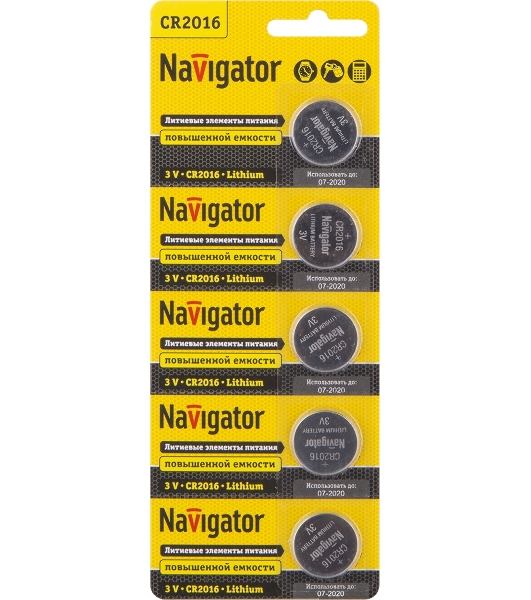 Элемент питания Navigator NBT-CR2016-BP5