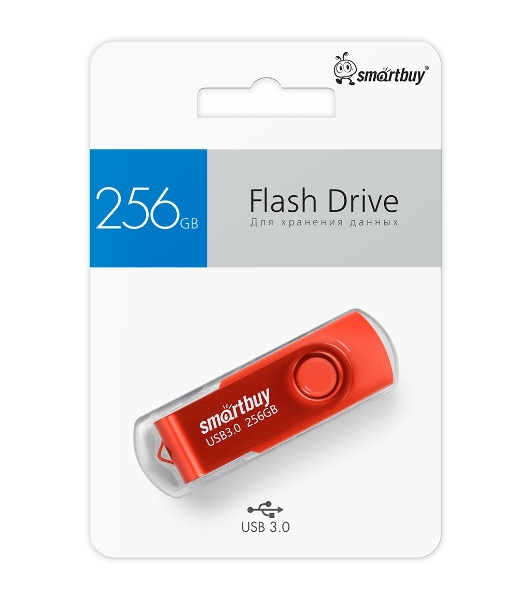 Флешка USB SmartBuy R/W (SB256Gb3TWR) UFD 3.0/3.1 256Gb,Twist красный