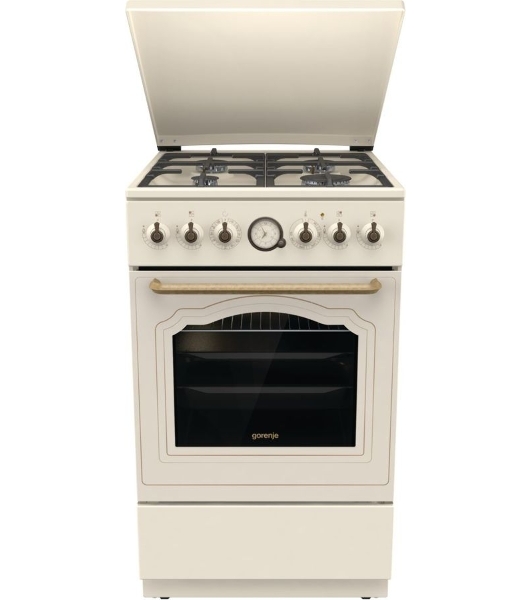 Плита комбинированная Gorenje GKS5B70CLI бежевый, конфорок 4 газовых, духовка 70 л, 50 см x 85 см x 59.4 см