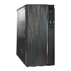 Компьютерный корпус Minitower ExeGate mEVO-9301-NPX450 (mATX, БП 450NPX с вент. 12см, с окном, 2хUSB+1хUSB 3.0, HD аудио, черный, с RGb подсветкой), фото 1