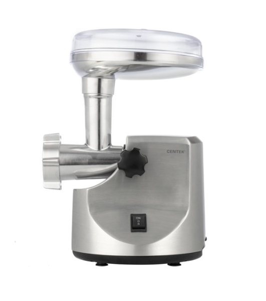 Мясорубка электрическая Centek CT-1606 серебристый, 3000 Вт, 3.0 кг/мин, реверс, металлический лоток, насадки - 5
