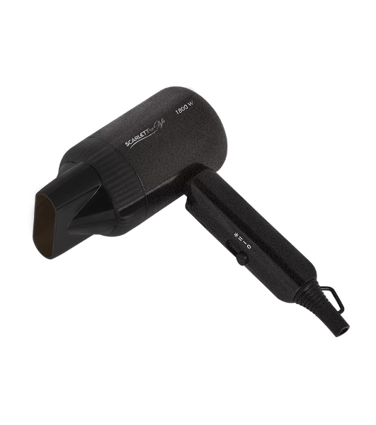 Фен Scarlett SC-HD70IT15 черный, 1800 Вт, компактный, ионизация