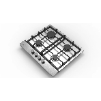 Газовая варочная панель Evelux HEG 633 X Hi-Tech, 60 см, 4 конфорки, чугунные решетки, газ-контроль, электроподжиг, механическое управление, нержавеющая сталь, фото2