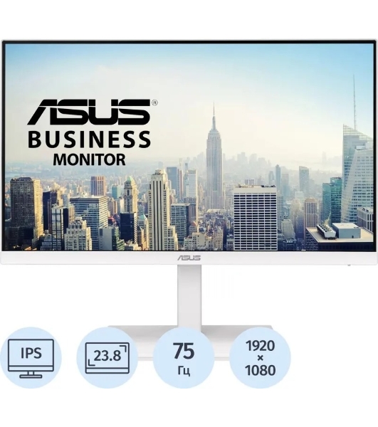 Монитор 23.8' ASUS VA24EQSB-W IPS 1920x1080, 75 Гц, 5 мс, 16:9, 300 кд/м2, 1xHDMI, белый