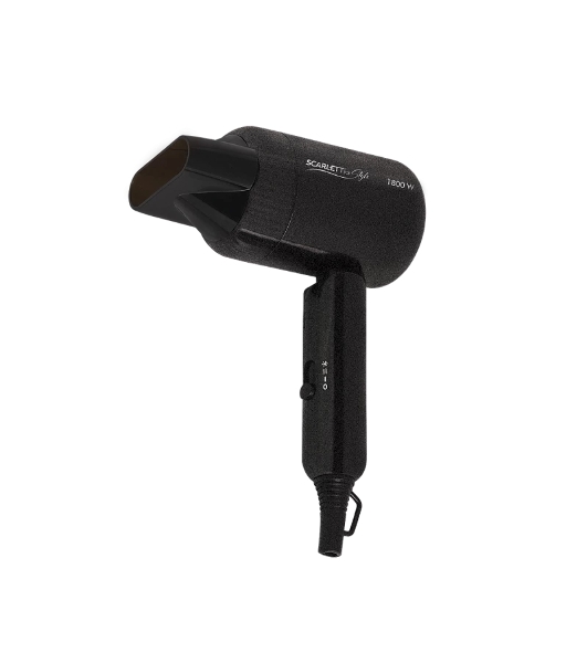 Фен Scarlett SC-HD70IT15 черный, 1800 Вт, компактный, ионизация