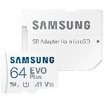 Флеш карта microSD 64Gb SAMSUNG EVO PLUS microSDXC Class 10, UHS-I, (SD адаптер) 130MB/s, фото 1