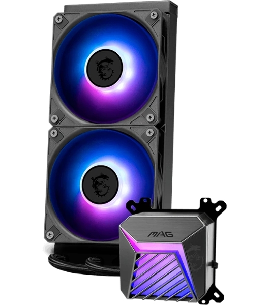 Система жидкостного охлаждения MSI MAG CORELIQUID A15 240 черный 120мм алюминий+медь 2050rpm 28.7db 4-pin
