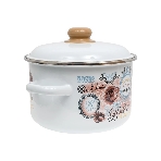 Кастрюля Appetite 1RD201М Roses с крышкой, эмалированная сталь, цилиндрическая 4 л, фото3