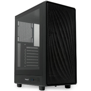 Компьютерный корпус без блока питания HSPD M510, Mesh Mid Tower, черный, TG, 0.5 SPCC, no fans ATX, mATX, mITX 180/280/160мм 1x2.5', 1x3.5', 7xPCI 1xUSB-A 3.0, 1xUSB-A 1.0 517x277x418мм