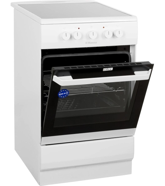 Плита электрическая Hansa FCCW54000 белый, конфорок 4 шт, духовка 68 л, 50 см x 85 см x 60 см