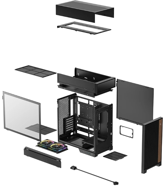 Корпус DeepCool CL660, Midi-Tower, чёрный, 2 x 120 мм