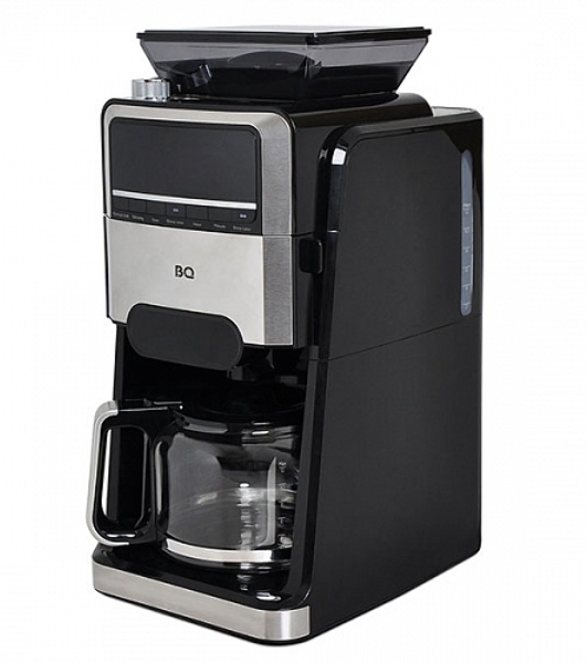 Кофеварка капельная со встроенной кофемолкой BQ CM3002 черный-стальной, исп. кофе - зерновой/молотый, 1.5 л, 1400 Вт